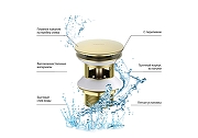 Донный клапан Aquatek AQ6002BG click-clack цвет Золото шлифованное-4