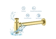 Сифон для раковины Aquatek AQ6014BG цвет Золото шлифованное-4