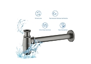 Сифон для раковины Aquatek AQ6014BGM цвет Оружейная сталь-5