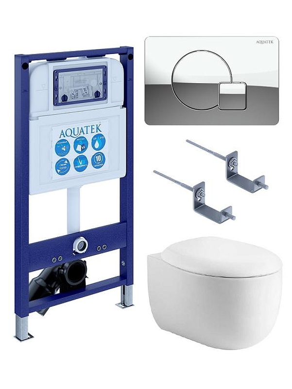 Комплект унитаза с инсталляцией Aquatek Set Aquatek Альтаир cm-067 4в1 