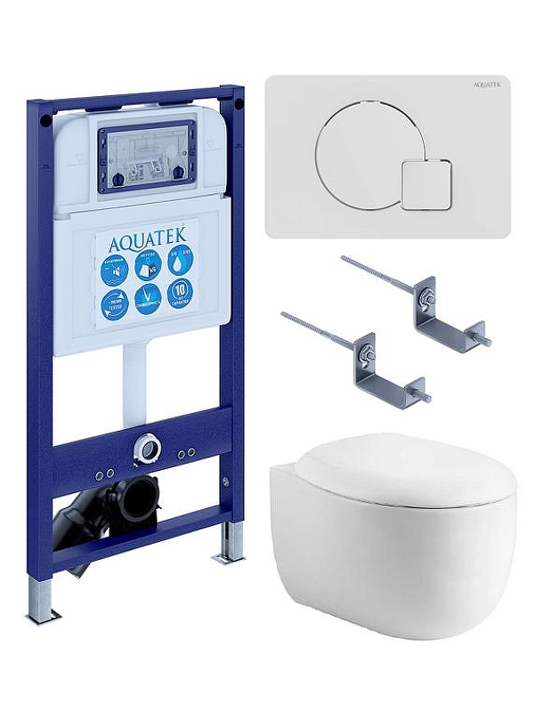 Комплект унитаза с инсталляцией Aquatek Set Aquatek Альтаир cm-066 4в1 