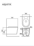 Комплект унитаза с инсталляцией Aquatek Set Aquatek Вега MB-017 4в1 цвет Черный матовый с сиденьем Микролифт и клавишей смыва цвет Черный матовый-7