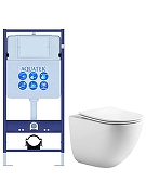 Комплект унитаза с инсталляцией Aquatek Set Aquatek Гелиос цвет Белый с сиденьем Микролифт