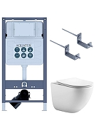 Комплект унитаза с инсталляцией Aquatek Set Aquatek Гелиос INSP01 цвет Белый с сиденьем Микролифт