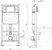 Комплект унитаза с инсталляцией Aquatek Set Aquatek Дива-012 4в1 цвет Белый с сиденьем Микролифт и клавишей смыва цвет Черный матовый-6
