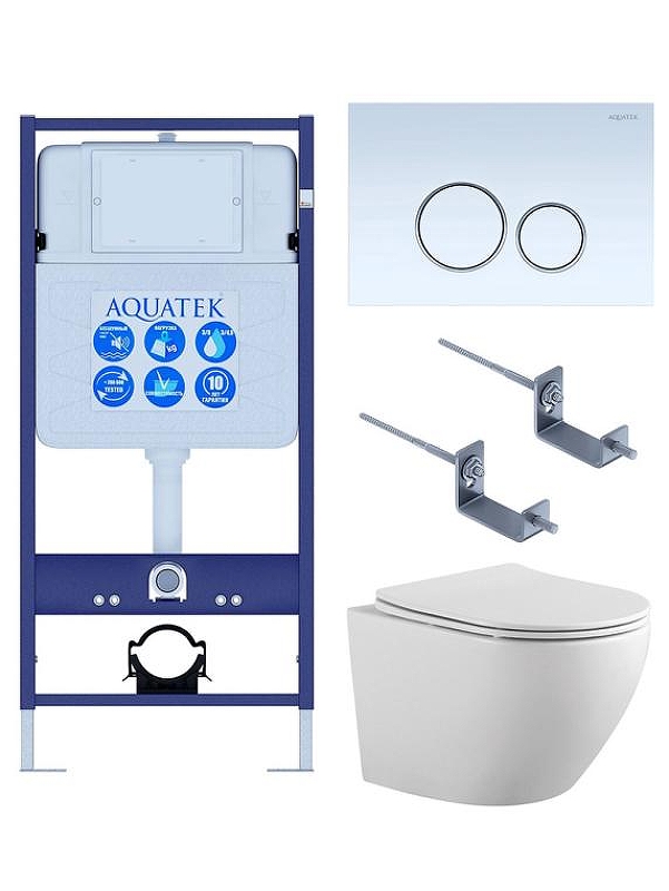 Комплект унитаза с инсталляцией Aquatek Set Aquatek Европа-015 4в1 