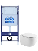 Комплект унитаза с инсталляцией Aquatek Set Aquatek Европа-AQ1190 цвет Белый с сиденьем Микролифт