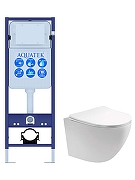 Комплект унитаза с инсталляцией Aquatek Set Aquatek Европа INS-017 цвет Белый с сиденьем Микролифт