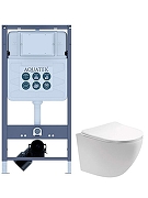 Комплект унитаза с инсталляцией Aquatek Set Aquatek Европа-INSP01 цвет Белый с сиденьем Микролифт