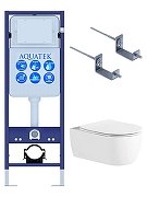 Комплект унитаза с инсталляцией Aquatek Set Aquatek Европа New-017 3в1 цвет Белый с сиденьем Микролифт