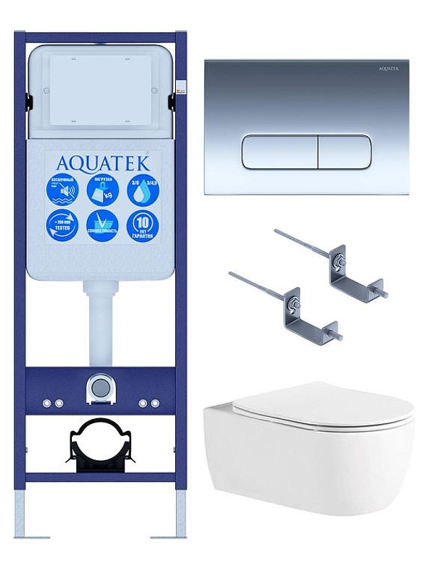 Комплект унитаза с инсталляцией Aquatek Set Aquatek Европа New-016 4в1 