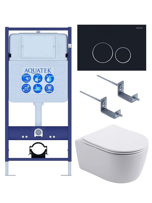 Комплект унитаза с инсталляцией Aquatek Set Aquatek Европа T-020 4в1 