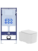 Комплект унитаза с инсталляцией Aquatek Set Aquatek Квадро T цвет Белый с сиденьем Микролифт