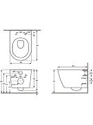 Комплект унитаза с инсталляцией Aquatek Set Aquatek Либерти-017 4в1 цвет Белый с сиденьем Микролифт и клавишей смыва цвет Черный матовый-6
