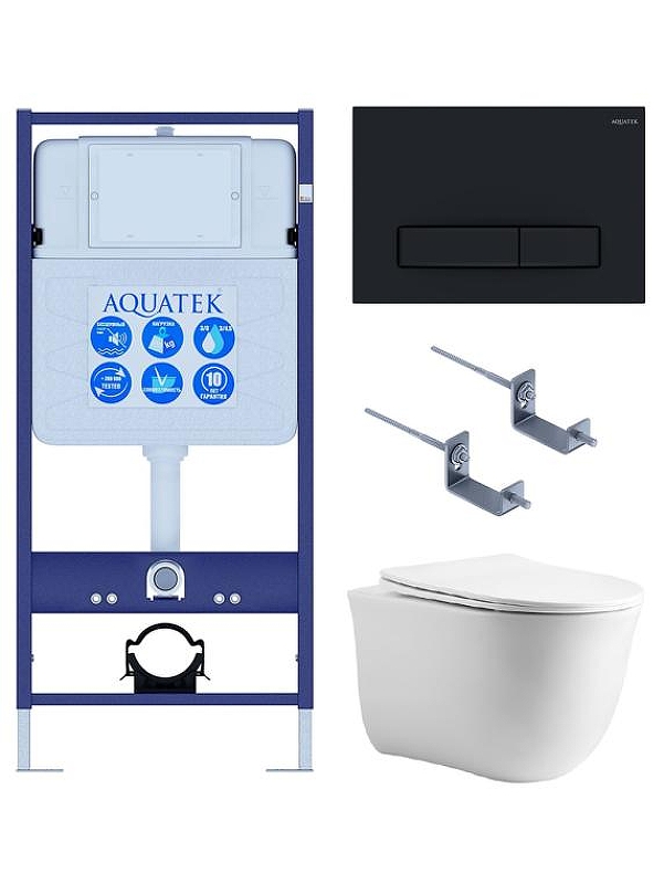 Комплект унитаза с инсталляцией Aquatek Set Aquatek Классик cm-025 4в1 