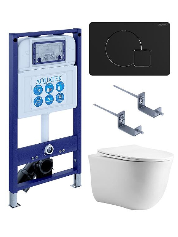 Комплект унитаза с инсталляцией Aquatek Set Aquatek Классик cm-069 4в1 