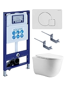 Комплект унитаза с инсталляцией Aquatek Set Aquatek Классик cm-066 4в1 цвет Белый с сиденьем Микролифт и клавишей смыва цвет Белый глянцевый