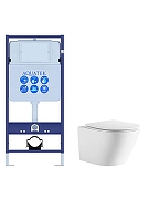 Комплект унитаза с инсталляцией Aquatek Set Aquatek Либерти цвет Белый с сиденьем Микролифт