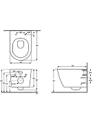 Комплект унитаза с инсталляцией Aquatek Set Aquatek Либерти-012 4в1 цвет Белый с сиденьем Микролифт и клавишей смыва цвет Черный матовый-6