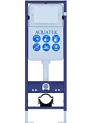 Комплект унитаза с инсталляцией Aquatek Set Aquatek Либерти-033 KKI-1 цвет Белый с сиденьем Микролифт и клавишей смыва цвет Оружейная сталь-2