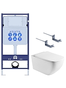 Комплект унитаза с инсталляцией Aquatek Set Aquatek Медея T цвет Белый с сиденьем Микролифт