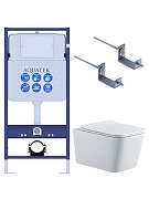 Комплект унитаза с инсталляцией Aquatek Set Aquatek Либра N KKI2 цвет Белый с сиденьем Микролифт