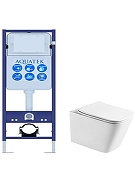 Комплект унитаза с инсталляцией Aquatek Set Aquatek Либра T-INS17 цвет Белый с сиденьем Микролифт