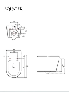 Комплект унитаза с инсталляцией Aquatek Set Aquatek Оберон T-012 4в1 цвет Белый с сиденьем Микролифт и клавишей смыва цвет Черный матовый-7