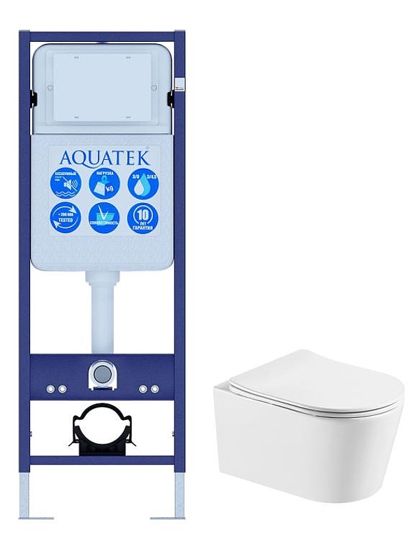 Комплект унитаза с инсталляцией Aquatek Set Aquatek Оберон T INS-017 