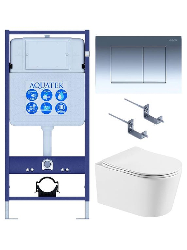 Комплект унитаза с инсталляцией Aquatek Set Aquatek Оберон T KDI10 