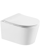 Комплект унитаза с инсталляцией Aquatek Set Aquatek Оберон T PNS013 цвет Белый с сиденьем Микролифт и клавишей смыва цвет Хром матовый-1