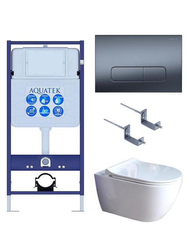 Комплект унитаза с инсталляцией Aquatek Set Aquatek Поларис-01-034 4в1 