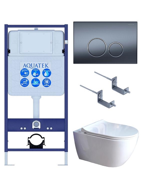 Комплект унитаза с инсталляцией Aquatek Set Aquatek Поларис-01-035 4в1 
