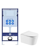 Комплект унитаза с инсталляцией Aquatek Set Aquatek Оберон WT цвет Белый с сиденьем Микролифт