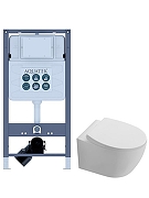 Комплект унитаза с инсталляцией Aquatek Set Aquatek Сириус-INSP01 цвет Белый с сиденьем Микролифт