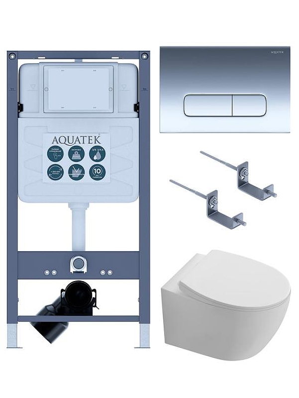 Комплект унитаза с инсталляцией Aquatek Set Aquatek Сириус PNS-07 4в1 