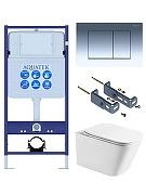 Комплект унитаза с инсталляцией Aquatek Set Либра T-010/KKI16 цвет Белый с сиденьем Микролифт и клавишей смыва цвет Хром глянцевый
