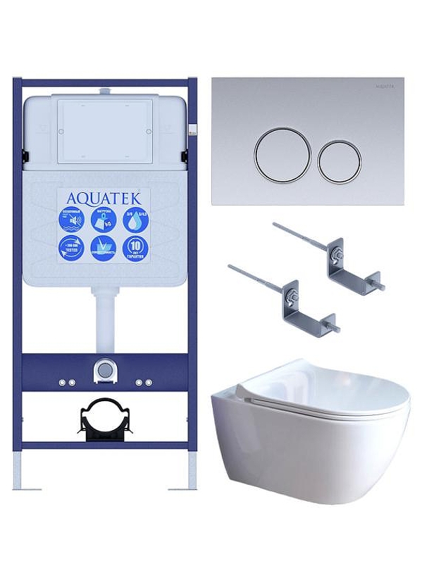 Комплект унитаза с инсталляцией Aquatek Set Aquatek Поларис-01-019 4в1 