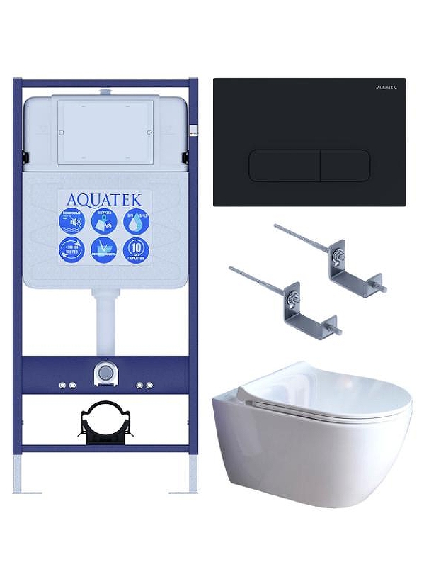 Комплект унитаза с инсталляцией Aquatek Set Aquatek Поларис-01-017 4в1 