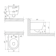 Комплект унитаза с инсталляцией Aquatek Set Aquatek Поларис-01-017 4в1 цвет Белый с сиденьем Микролифт и клавишей смыва цвет Черный матовый-6