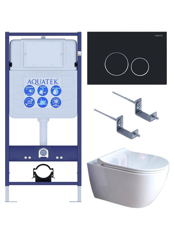 Комплект унитаза с инсталляцией Aquatek Set Aquatek Поларис-01-020 4в1 
