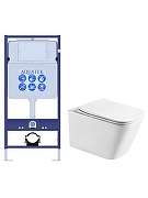 Комплект унитаза с инсталляцией Aquatek Set Aquatek Либра T цвет Белый с сиденьем Микролифт
