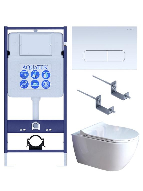 Комплект унитаза с инсталляцией Aquatek Set Aquatek Поларис-01-013 4в1 