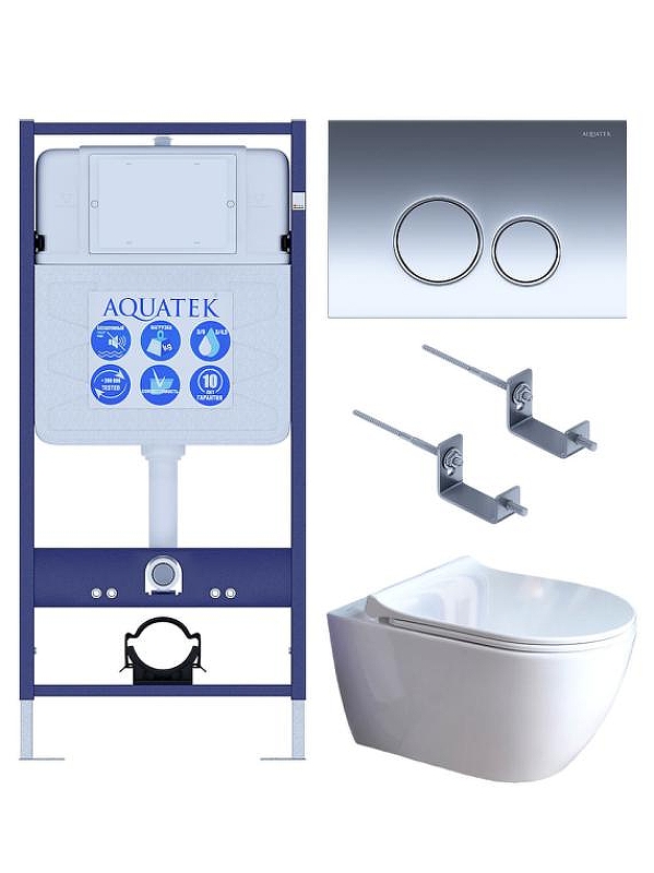 Комплект унитаза с инсталляцией Aquatek Set Aquatek Поларис 01-018 4в1 