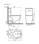 Унитаз компакт Ceramicanova Cubic CN1803T цвет Белый с бачком и сиденьем Микролифт-9