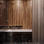 Керамогранит Creanza Akasa Wood Mahogany CW-RT02-B коричневый матовый 20х120 см-12