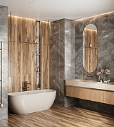 Керамогранит Creanza Fossil Wood Wenge CW-RT10-B бежевый матовый 20х120 см-10