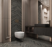 Керамогранит Creanza Burmese Dark Grey CH-RT03 серый матовый 8х45 см-4