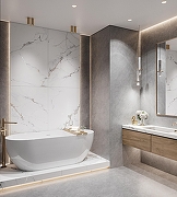 Керамогранит Creanza Galaxy Statuario CZ-CR03-B белый карвинг 80х160 см-5