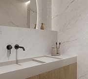 Керамогранит Creanza Montesa White CZ-GL07-B белый матовый с глянцевым эффектом 80х160 см-9